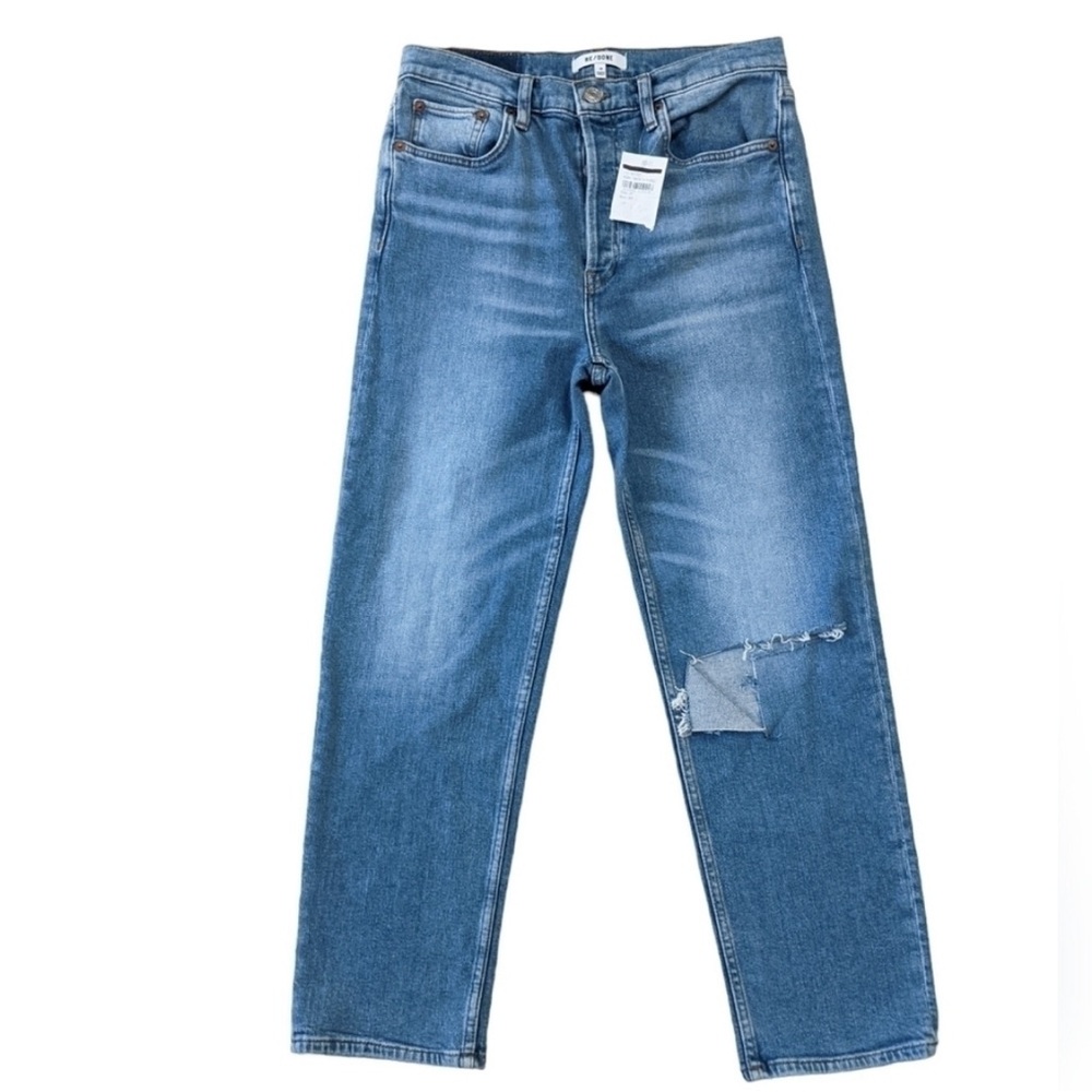 RE/DONE Stove Pipe Straight Leg Jeans in Rodeo Indigo - RE/DONE Size 29